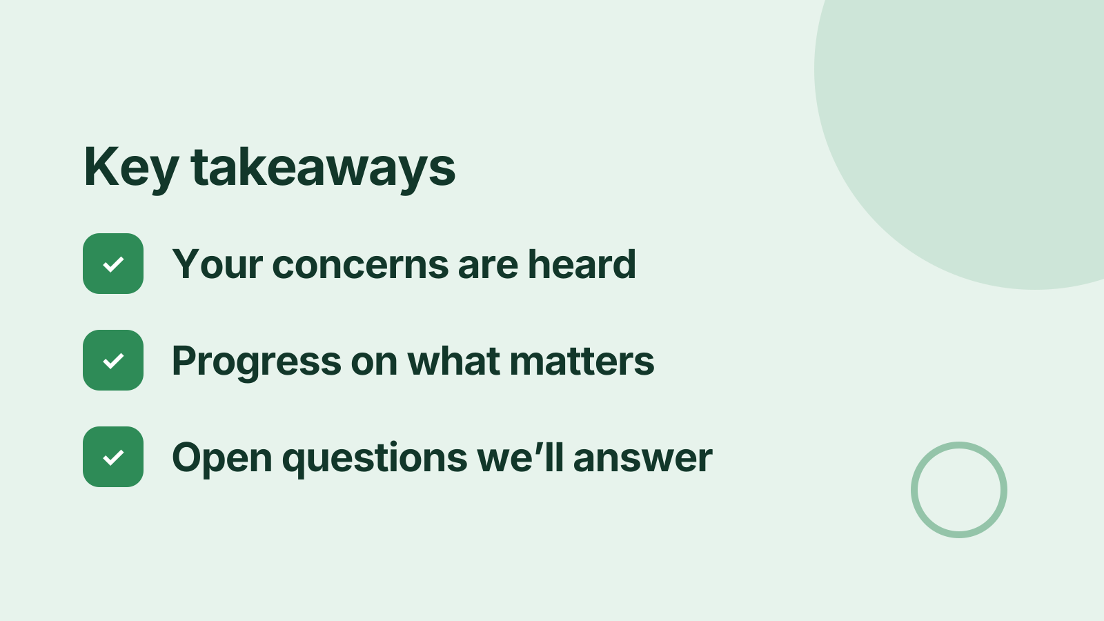 Town hall: Key takeaways