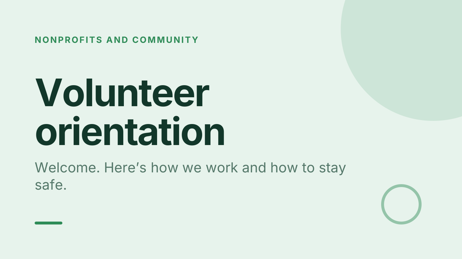 Volunteer orientation template: title slide