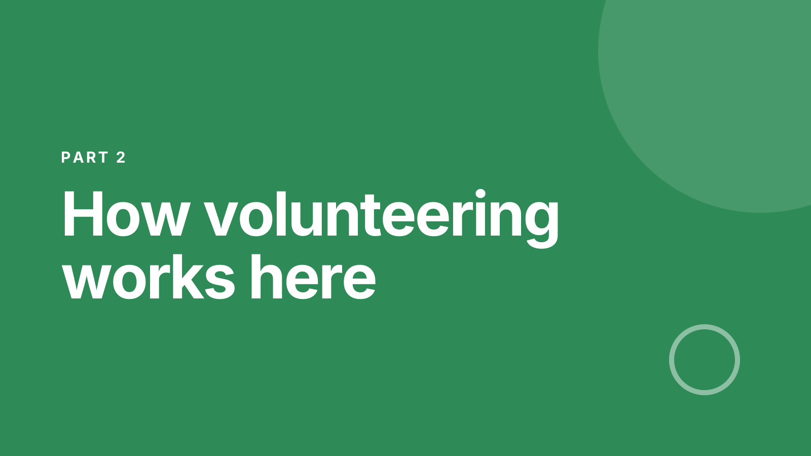 Volunteer orientation: Section