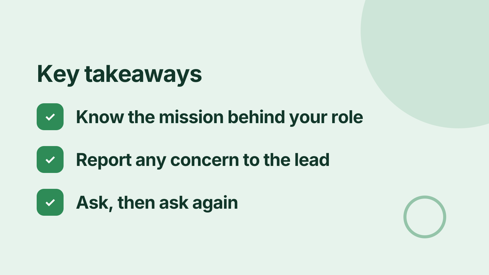 Volunteer orientation: Key takeaways