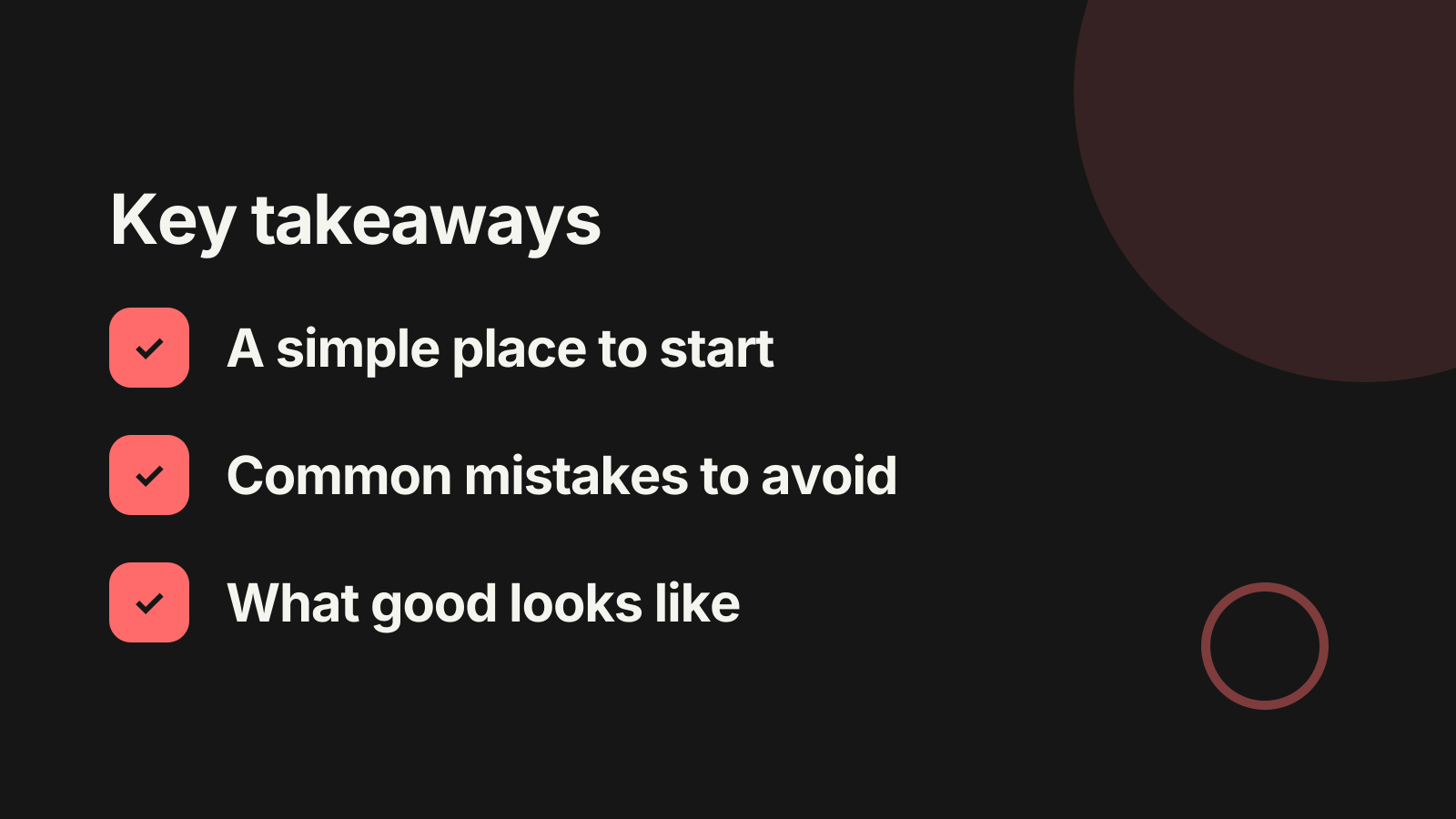 Webinar: Key takeaways