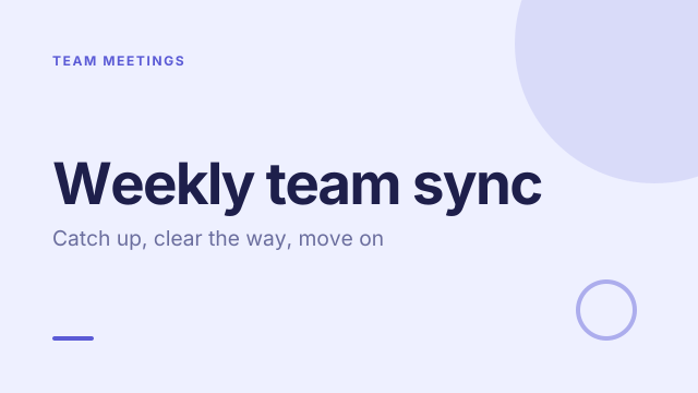 Weekly team sync template cover