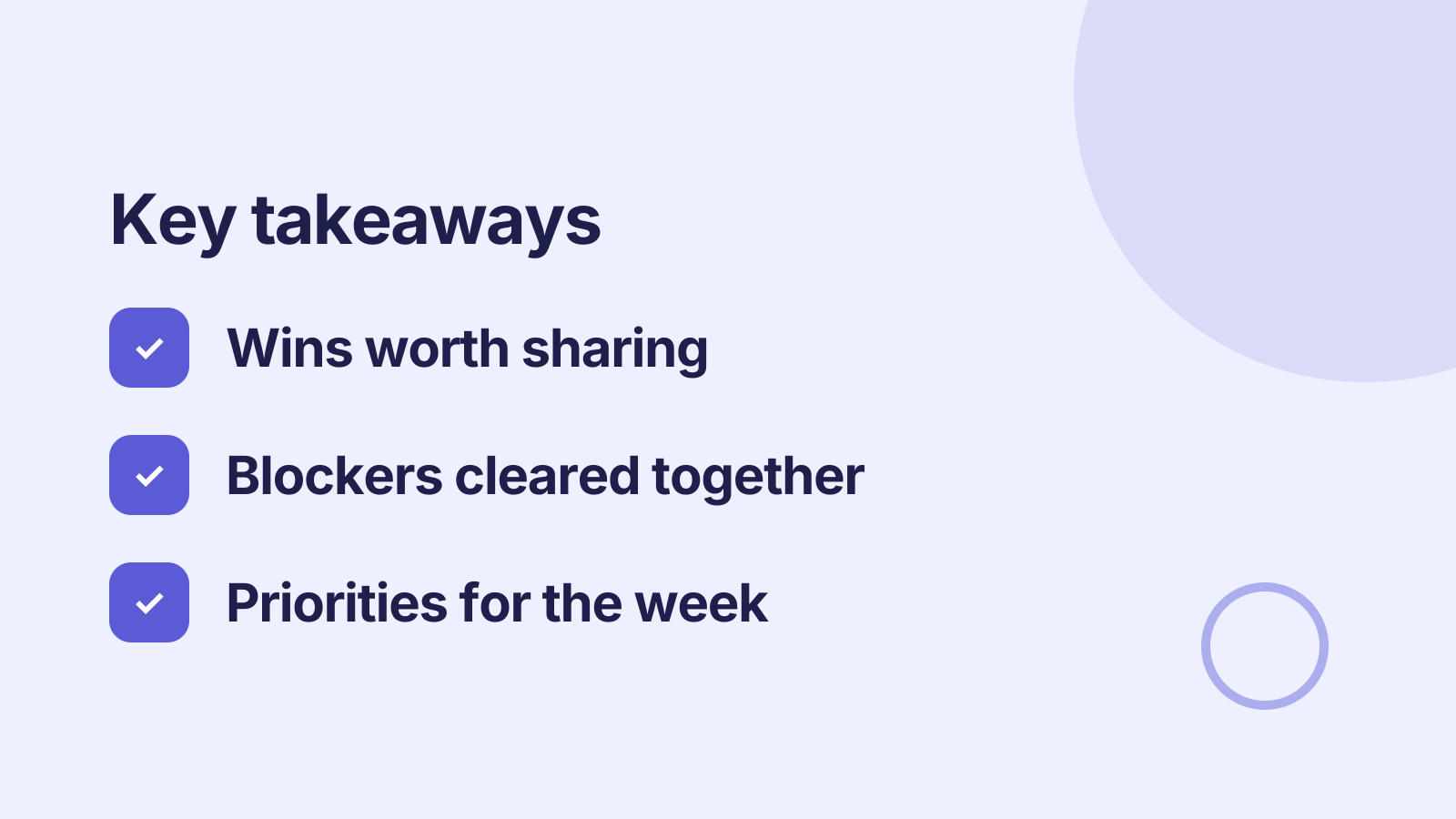 Weekly team sync: Key takeaways