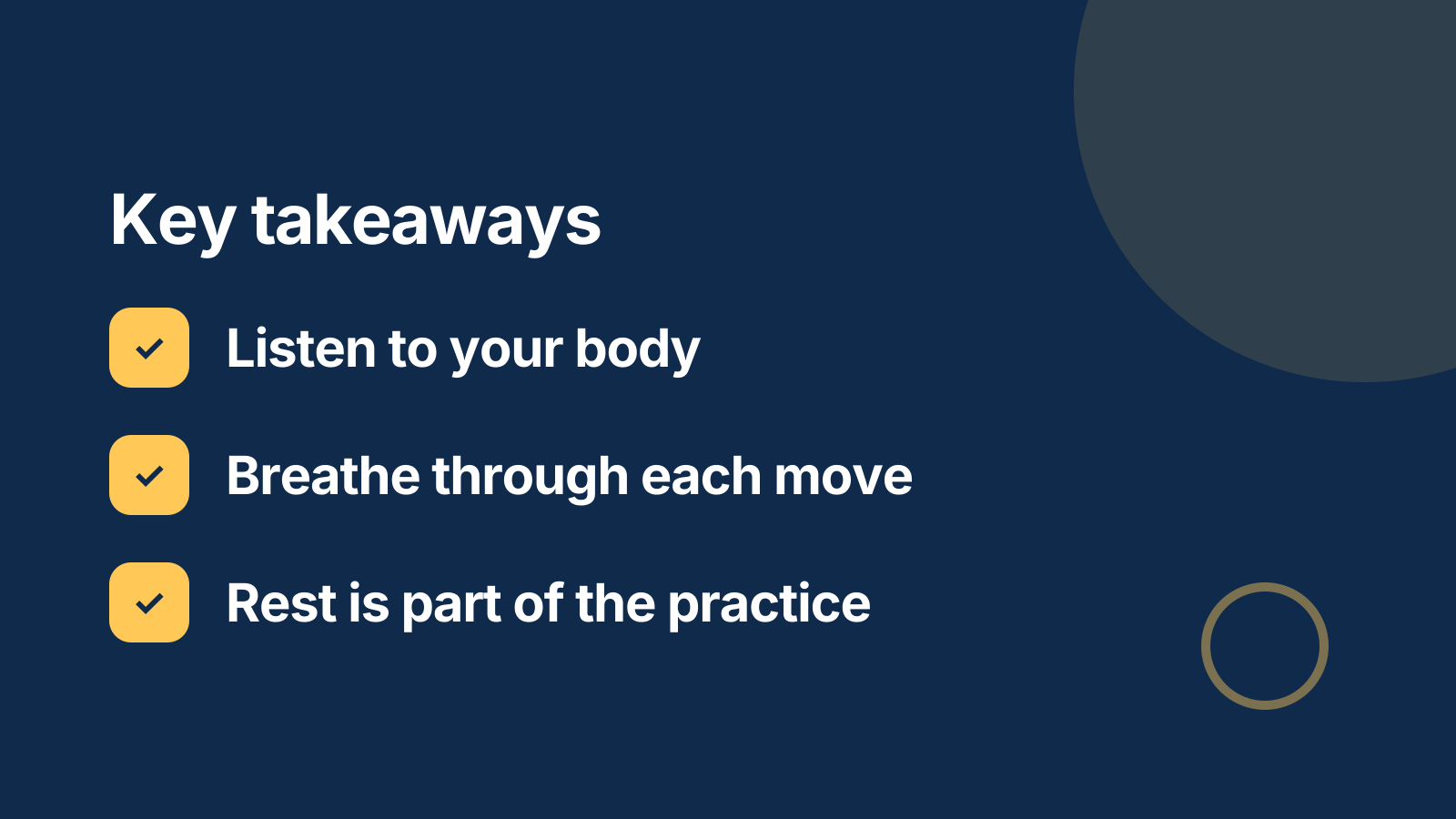 Fitness or wellness class: Key takeaways