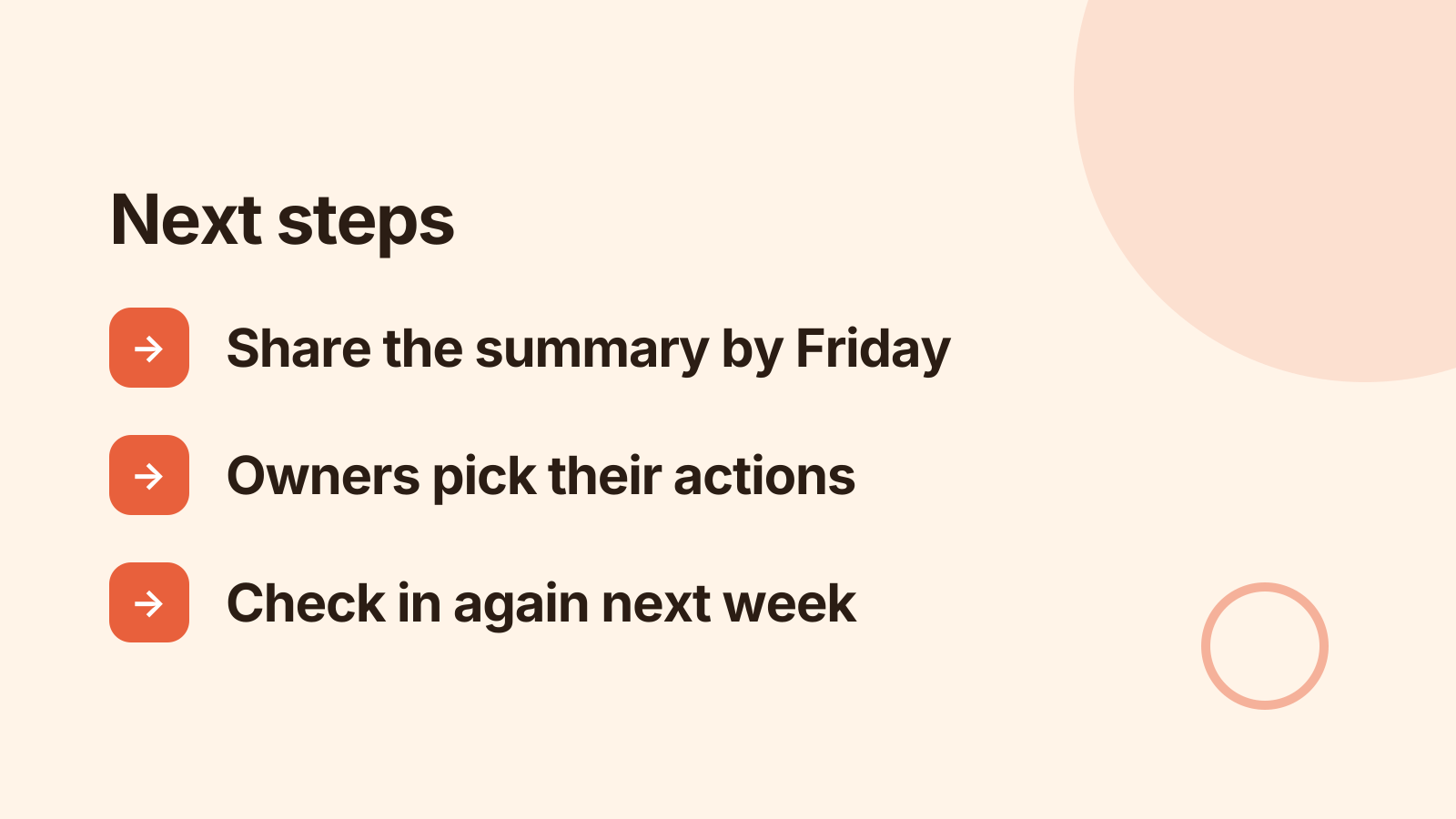Workshop: Next steps